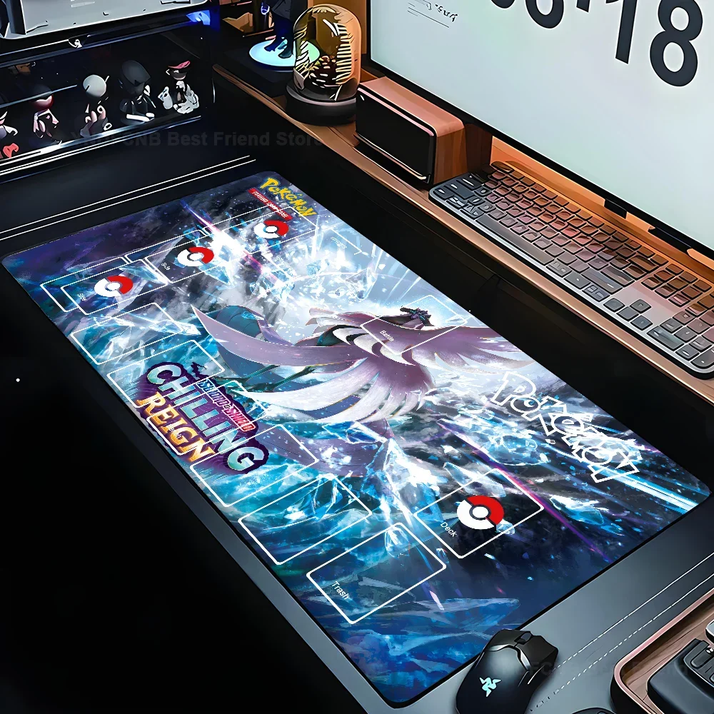 

Hot Anime P-Pokemon TCG Mousepad Mouse Mat Desk Mat With Pad Gaming Accessories Prime Gaming XXL Keyboard Pad