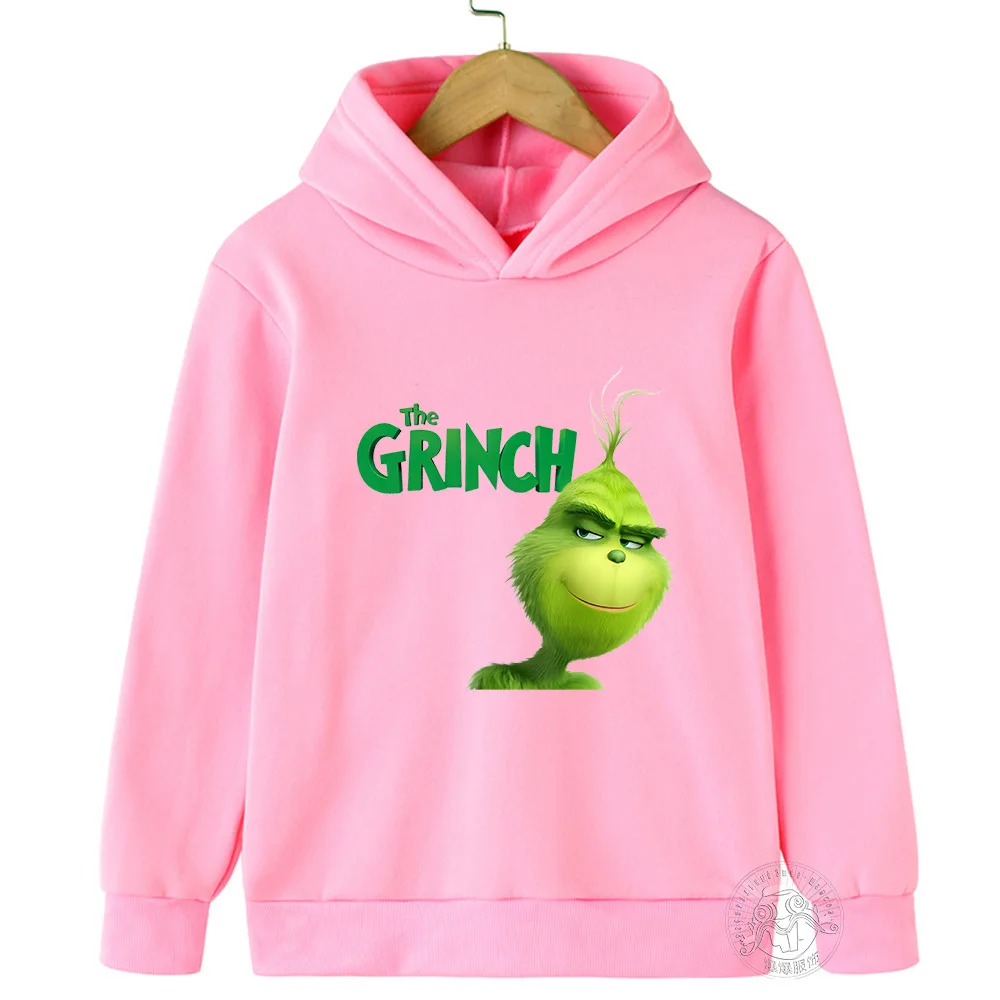 Disney Grinch Printed Children's Clothing 3-14 Years Old Boys And Girls Clothing Street Casual Outdoor Sports Warm Sweatshirt