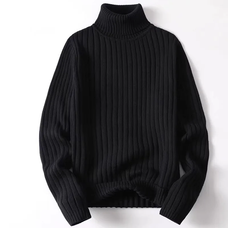 

Men's Autumn Winter New Casual Trendy High Neck Knitted Solid Color Loose Comfortable Sweater