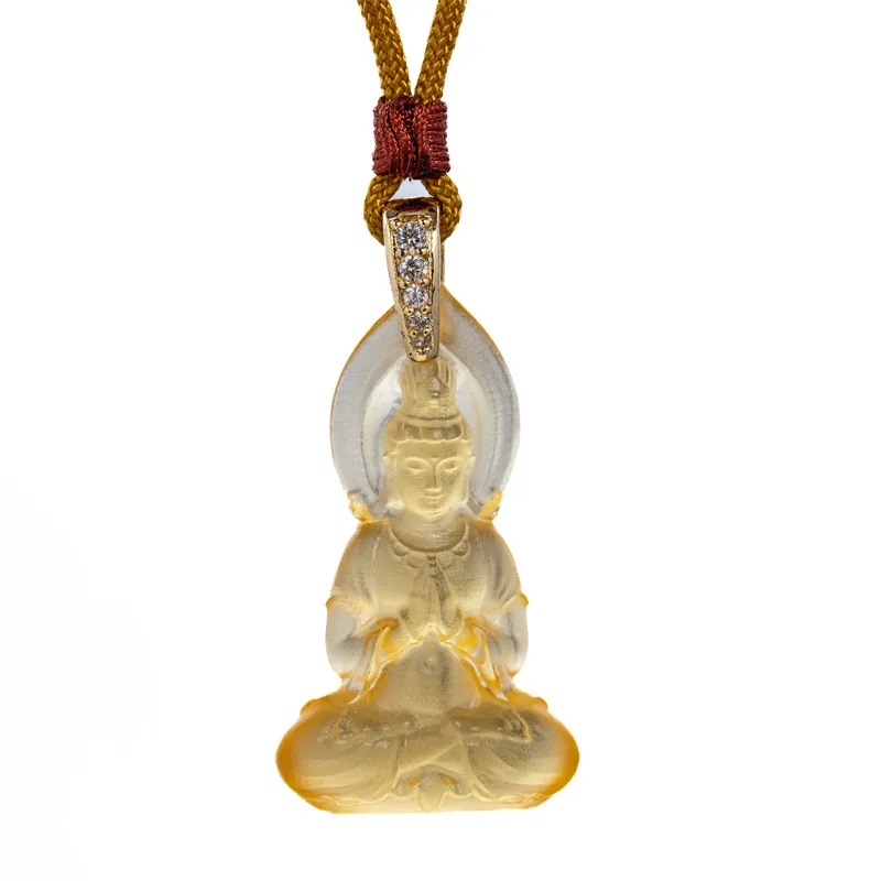 3D Guanyin Pendant Namo Avalokitesvara Buddha Necklace Peace Blessing Amulet Jewelry Gifts