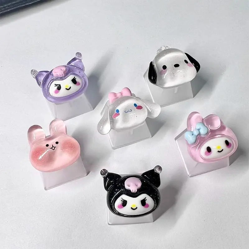 Niedliche Sanrio Tastenkappen OEM-Profil Klare Transparente Tastenkappen für Mechanische Tastatur Benutzerdefinierte ABS Hello Kitty Cinnamoroll Tastenkappe