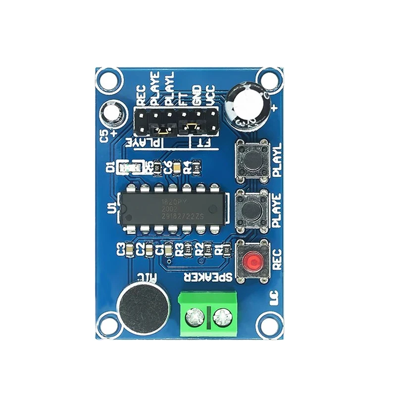 ISD1820 recording module voice module the voice board telediphone module board with Microphones + Loudspeaker