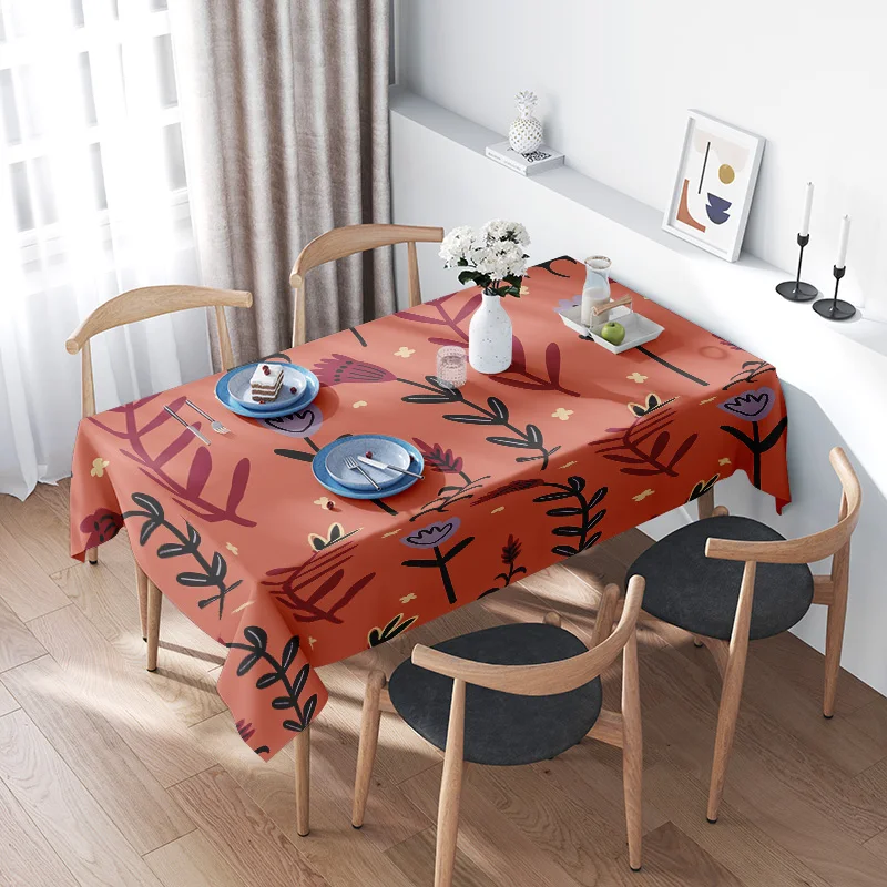 

Модная скатерть с жирными геометрическими узорами и яркими цветами для современной кухни или столовой. Легкая в уходе стиральная машина