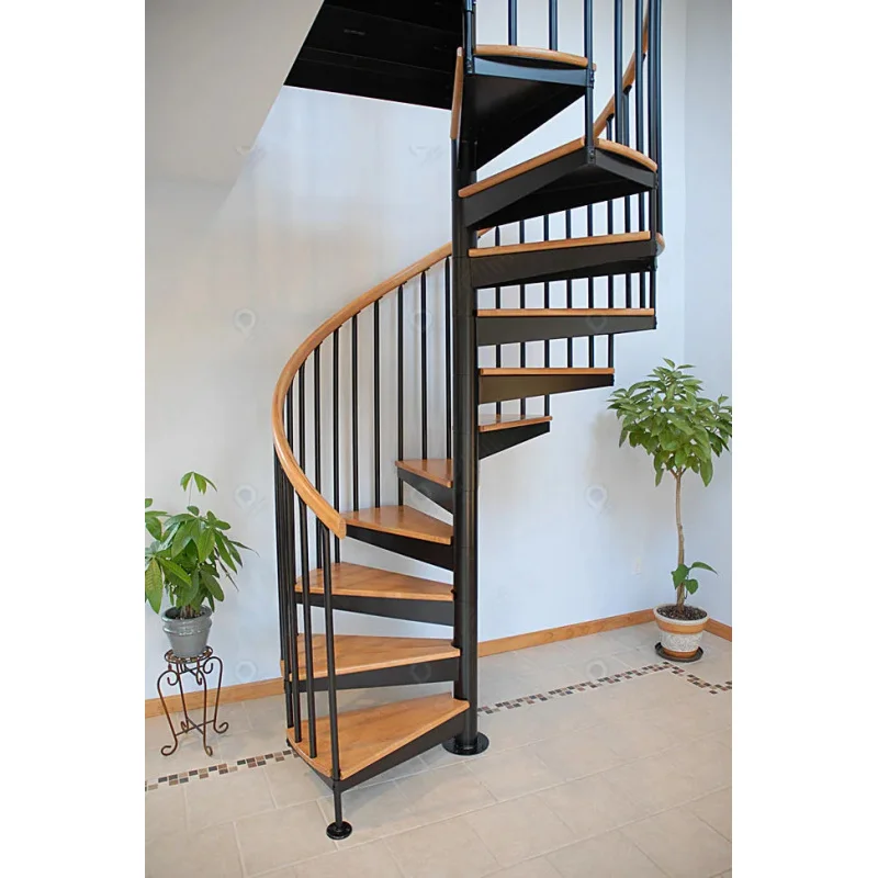 custom.Prima Low Price Outdoor Staircase Black Surface Easy to Install Rotating Staircase Custom Modern Design