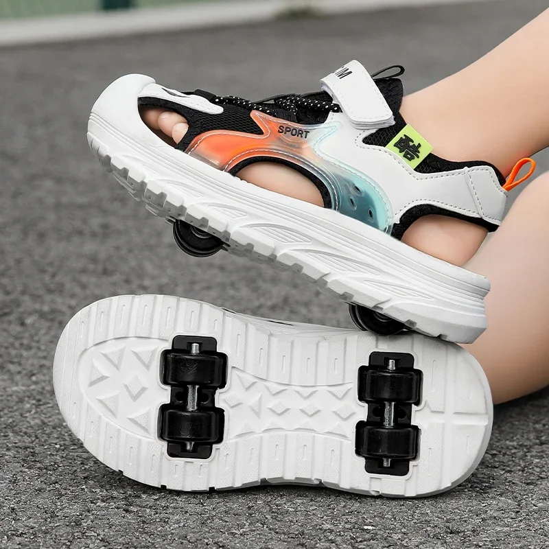 

Summer boys' sports sandals 2025 New children's detachable roller skating beach shoes and big boys' walking shoes