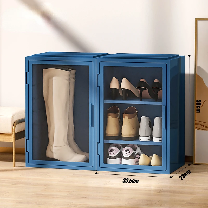 

Simple Entryway Stackable Shoe Cabinet Large Capacity Shoe Shelf Organizer Folding Space Saving Boot Shoe Box Rack Household