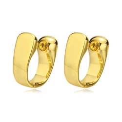 14k Gold Plated Hoop Earrings U Shaoe Geometric Women Huggie Earringslightweight Hypoallergenic