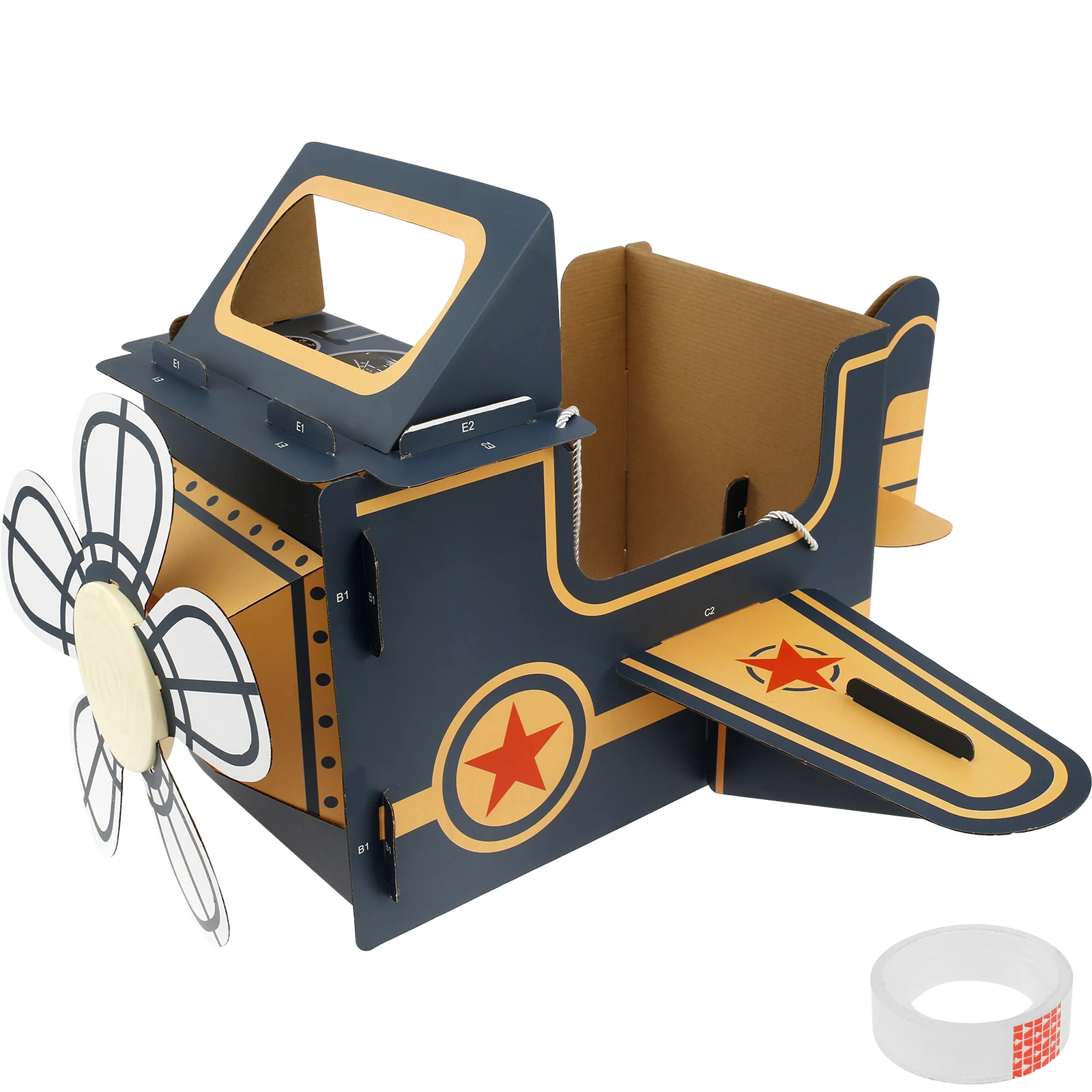 

Wearable Cardboard Airplane Toys Fun Cardboard Airplane Cosplay DIY Creative Cardboard Airplane Costume Making Kids Xmas Gift