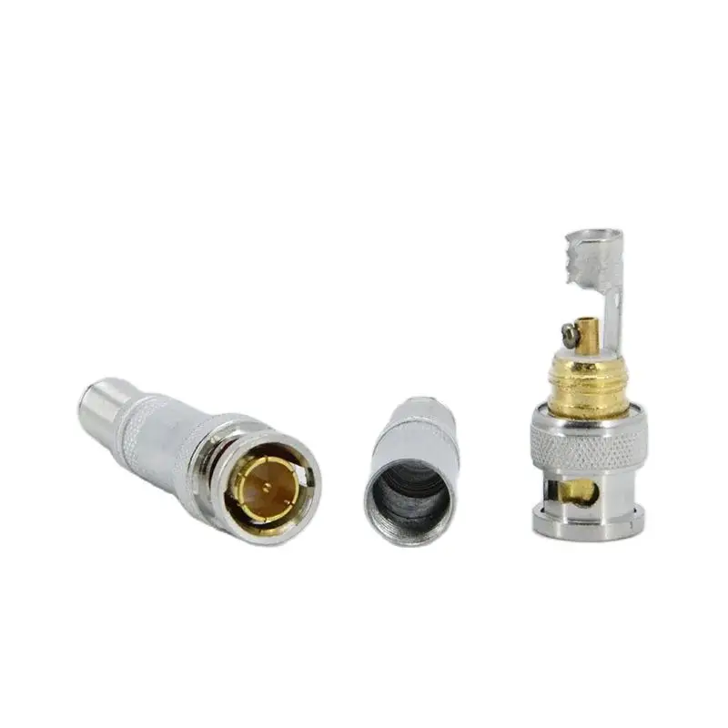 Беспаяльный Штекерный разъем BNC RG59 коаксиальный кабель CCTV Видеокамера медный цинковый поворотный