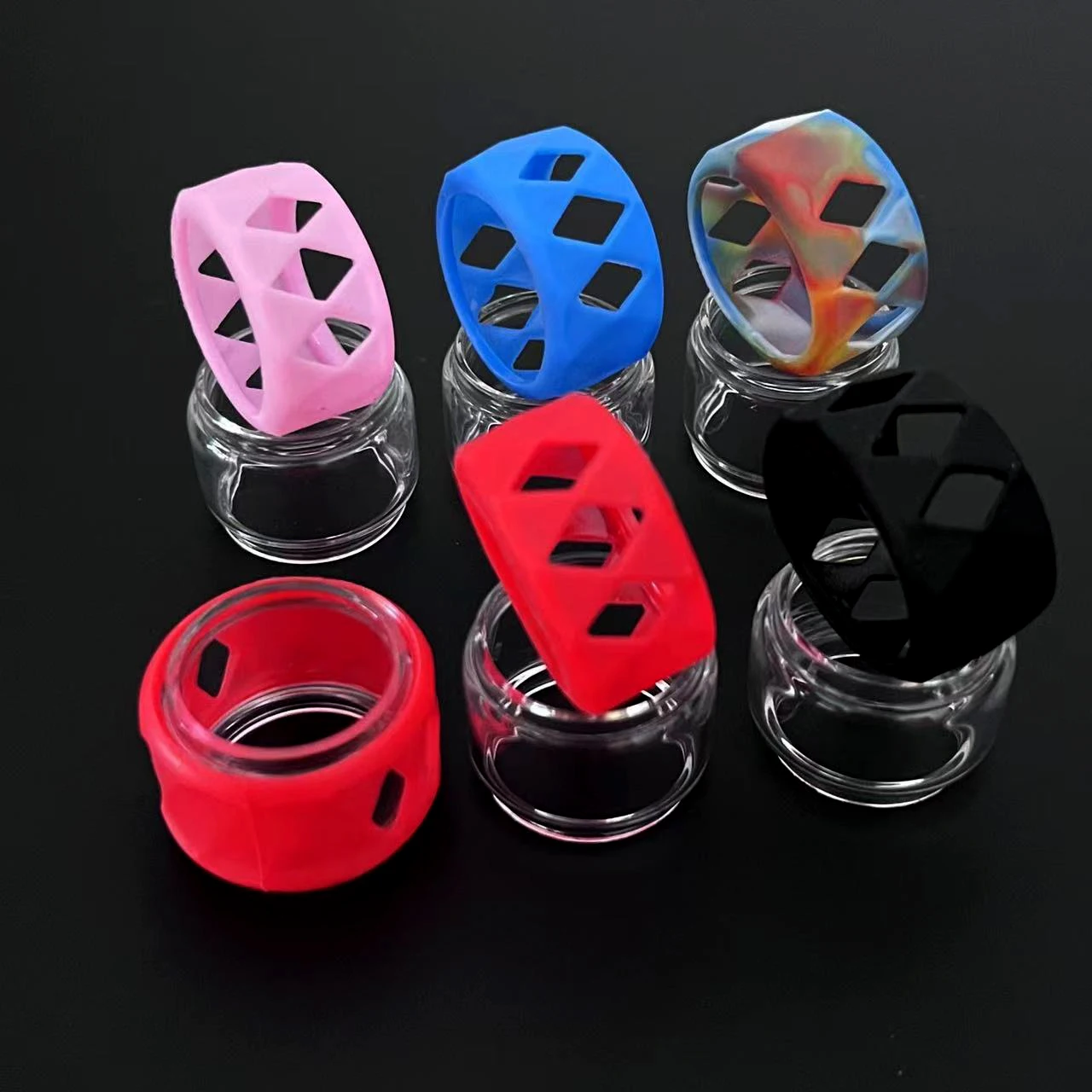 Bubble Fat Glass Tube with Bulb Glass Protector Silicone Band For Z ZX Zeus X Zeus Dual Zeus Sub Ohm Zeus X Mesh Tank