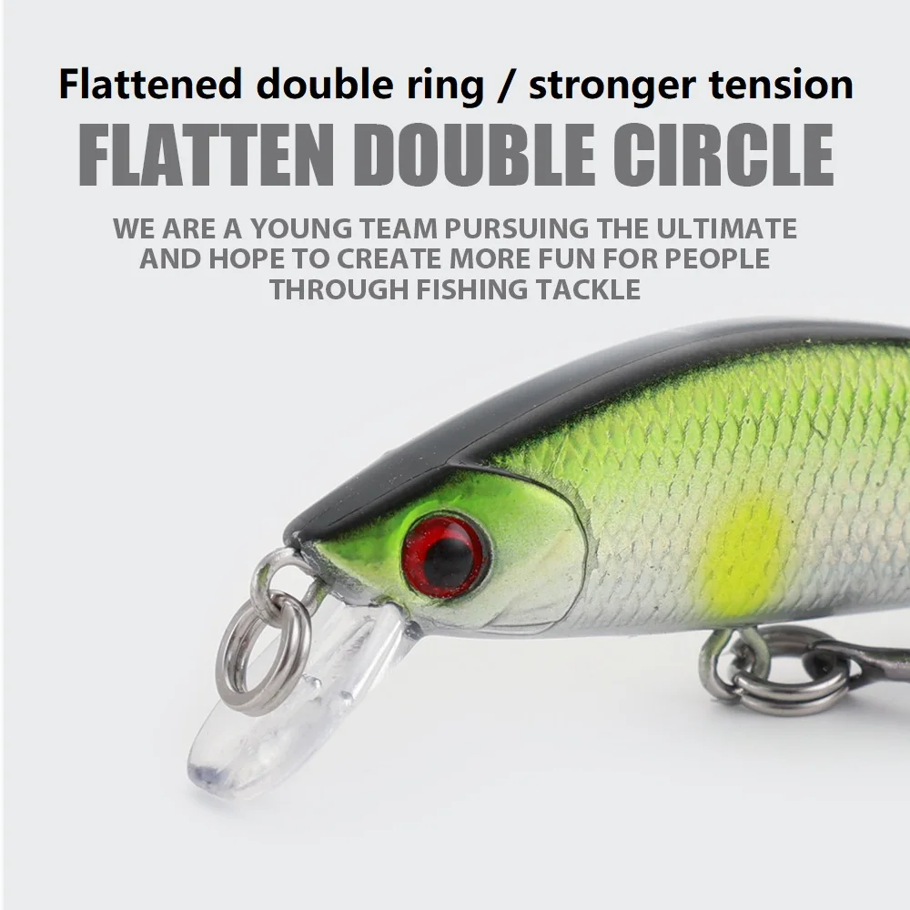 1 Stuks Minnow Vissen Lokken 55Mm/5.5G Sinking Wobbler Jig Harde Aas 3D Ogen Met Dreg bass Pesca Swimbait Visgerei