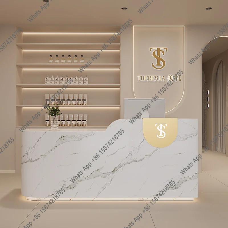 

A68 Sm Sm Large Counter Logo Reception Desks Clinic Beauty Restaurant Luxury Reception Desks Computer Business Empfangs Tresen F