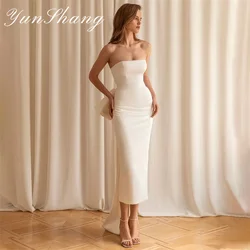 Yunshang Elegant Mermaid Wedding Dresses Strapless Bow Open Back Simple Sleeveless 2025 Bridal Gown Vestidos De Novia Customized