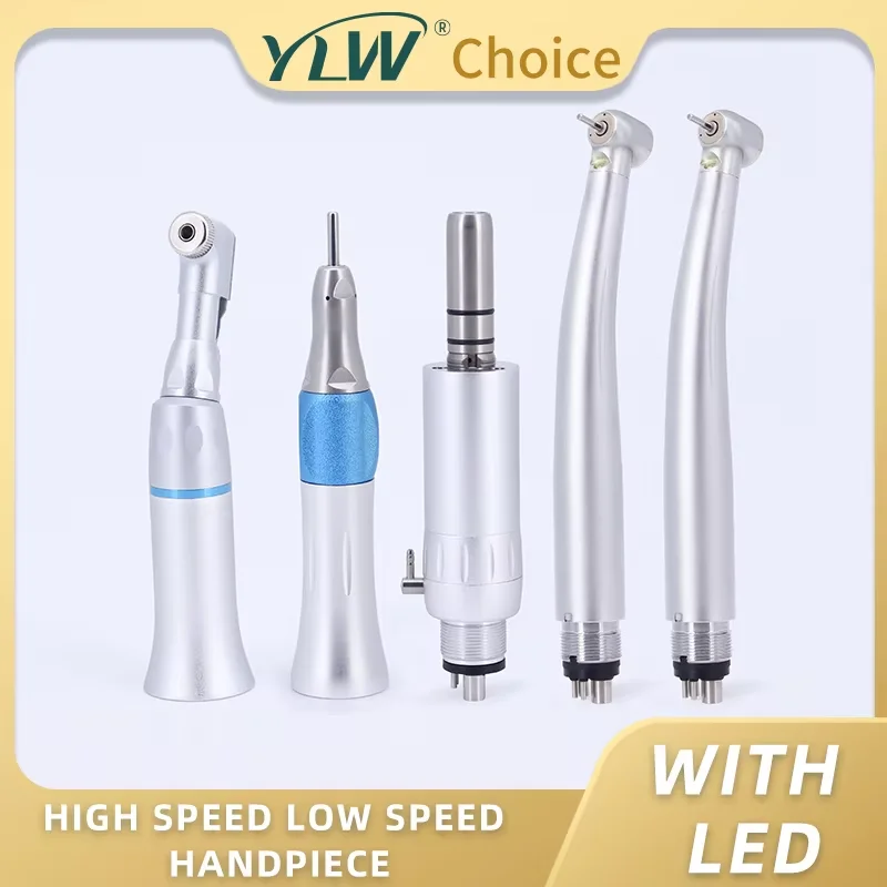 

Dental High Speed Handpiece E-generator with Low Speed Air Turbine Kit External Water Spray Push Button 2/4 Hole Dentistry Tool