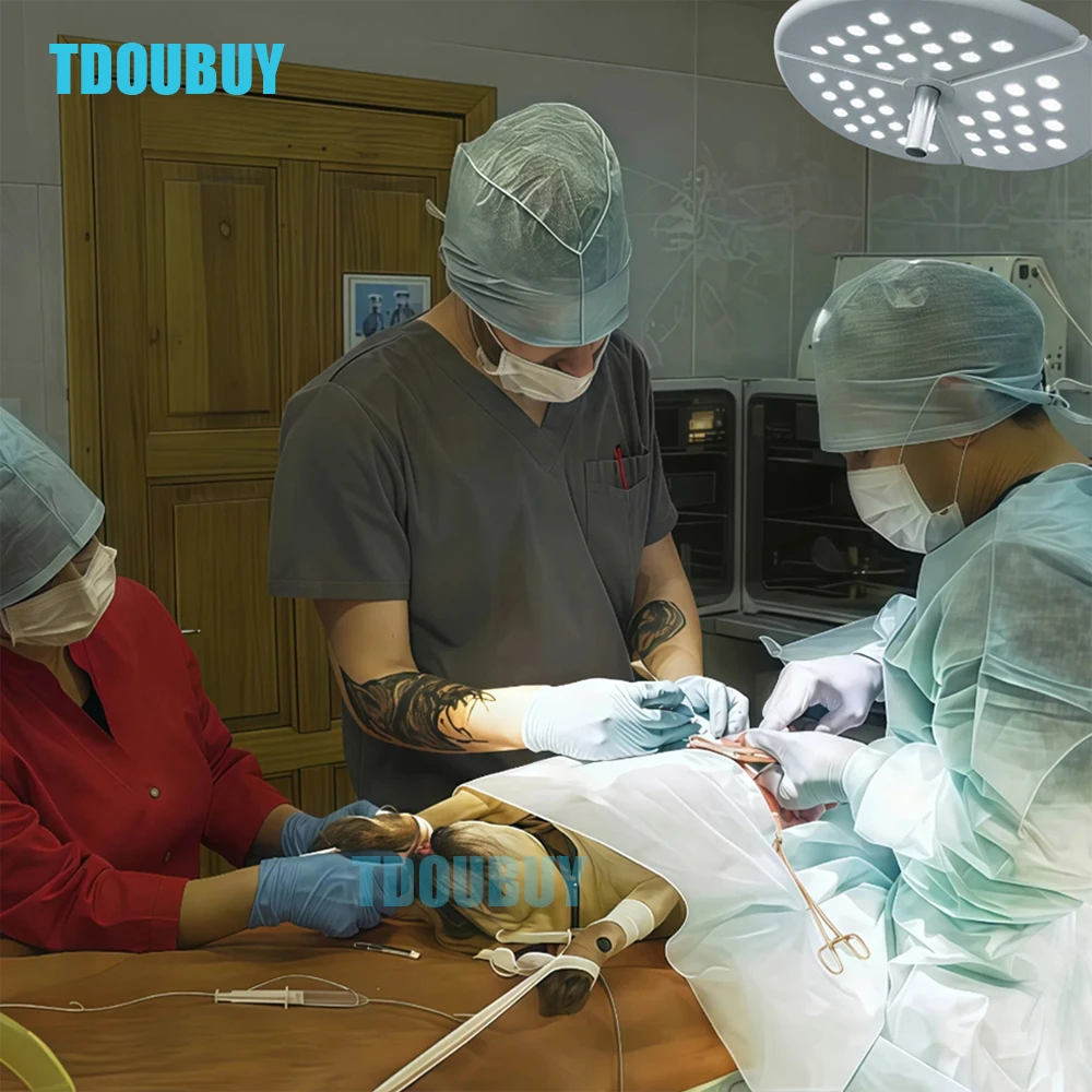 TDOUBUY 80W New Upgrade Wall Shadowless Examination Lamp Ceiling Surgery Operation Lighting  Used for Dentistry, Pet Hospitals