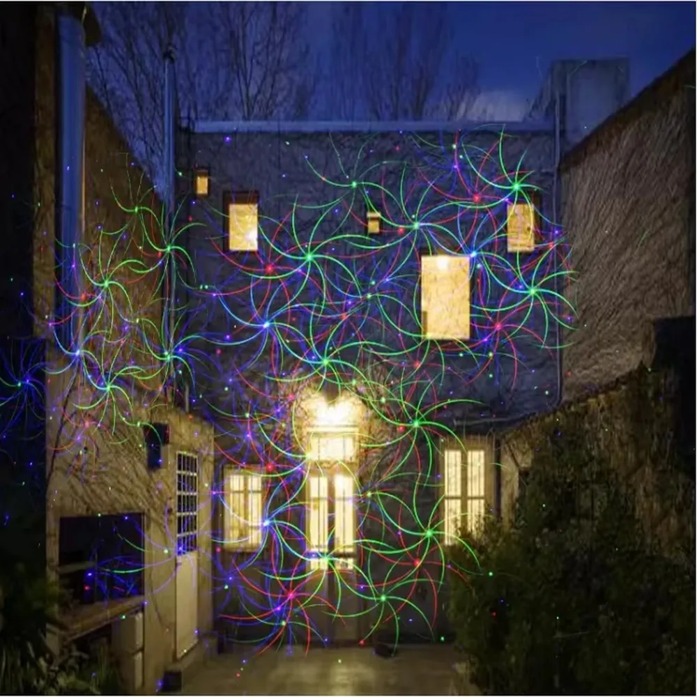 Aluminum RGB Laser Light 8 Patterns  Projector for Holiday Party Stage Disco Home Decor