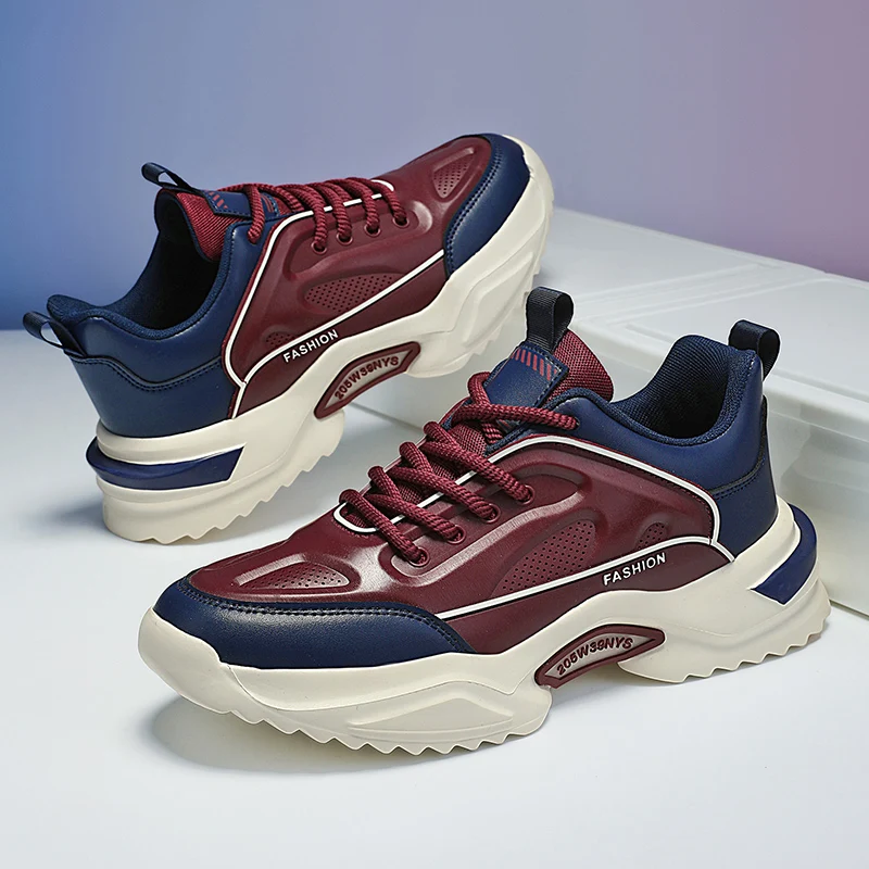 

Мужские кроссовки для бега, новинка 2024 года, модные кожаные противоскользящие износостойкие повседневные кроссовки высокого качества для мужчин