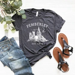 Pemberley Shirt Women Jane Austen T-Shirt Pride and Prejudice Elizabeth Bennet Tee Mr Darcy Bookish Shirts Vintage Women Tshirt