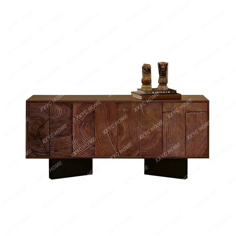 Magnifique armoire latérale médiévale en bois massif de style rétro, armoire de rangement pour entrée