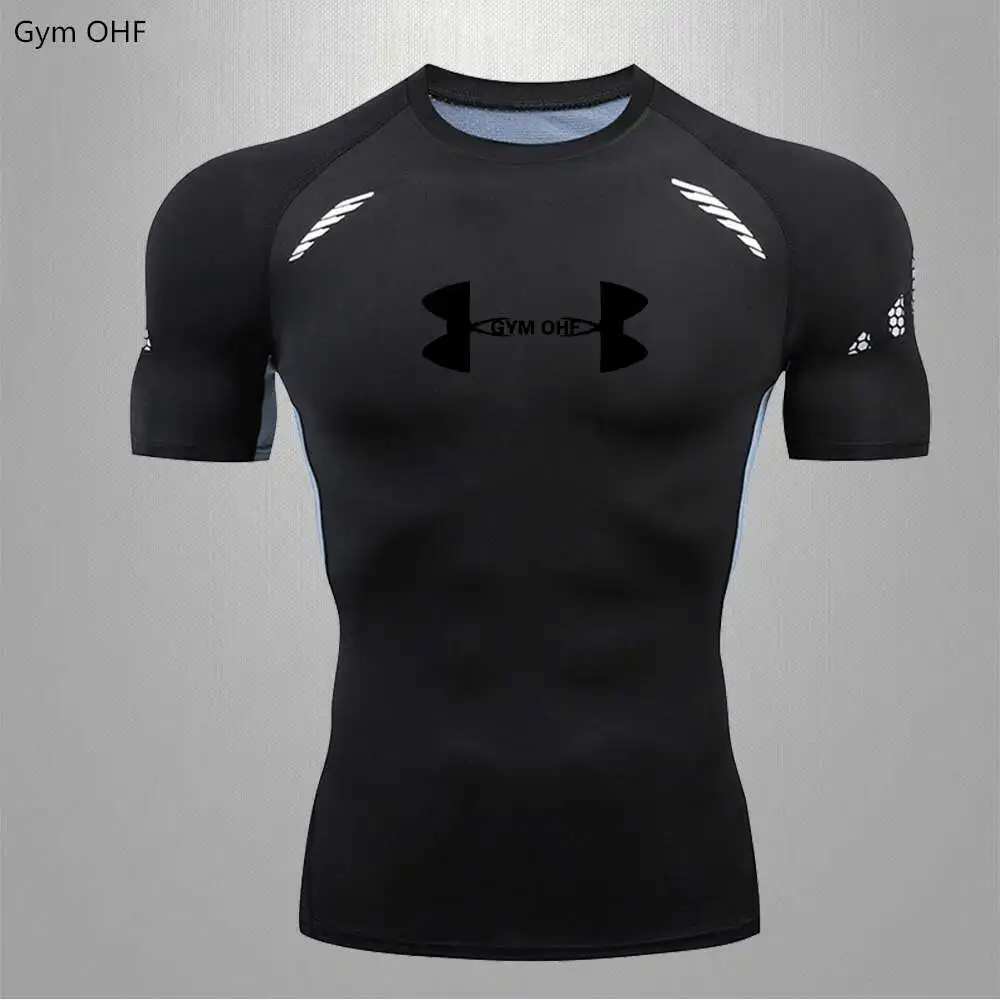 T-Shirt Men Gym Compression Sport Shirt Breathable Dry Fit Top Fitness Training Running T Shirts Rashguard Jiu Jitsu Sportshirts