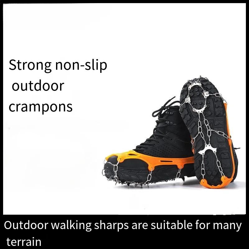 

Outdoor Mountaineering Stainless Steel Ice Claws Non-slip Shoe Covers Welding Snow Spikes Shoe Chains Climbing IceGrip Equipment