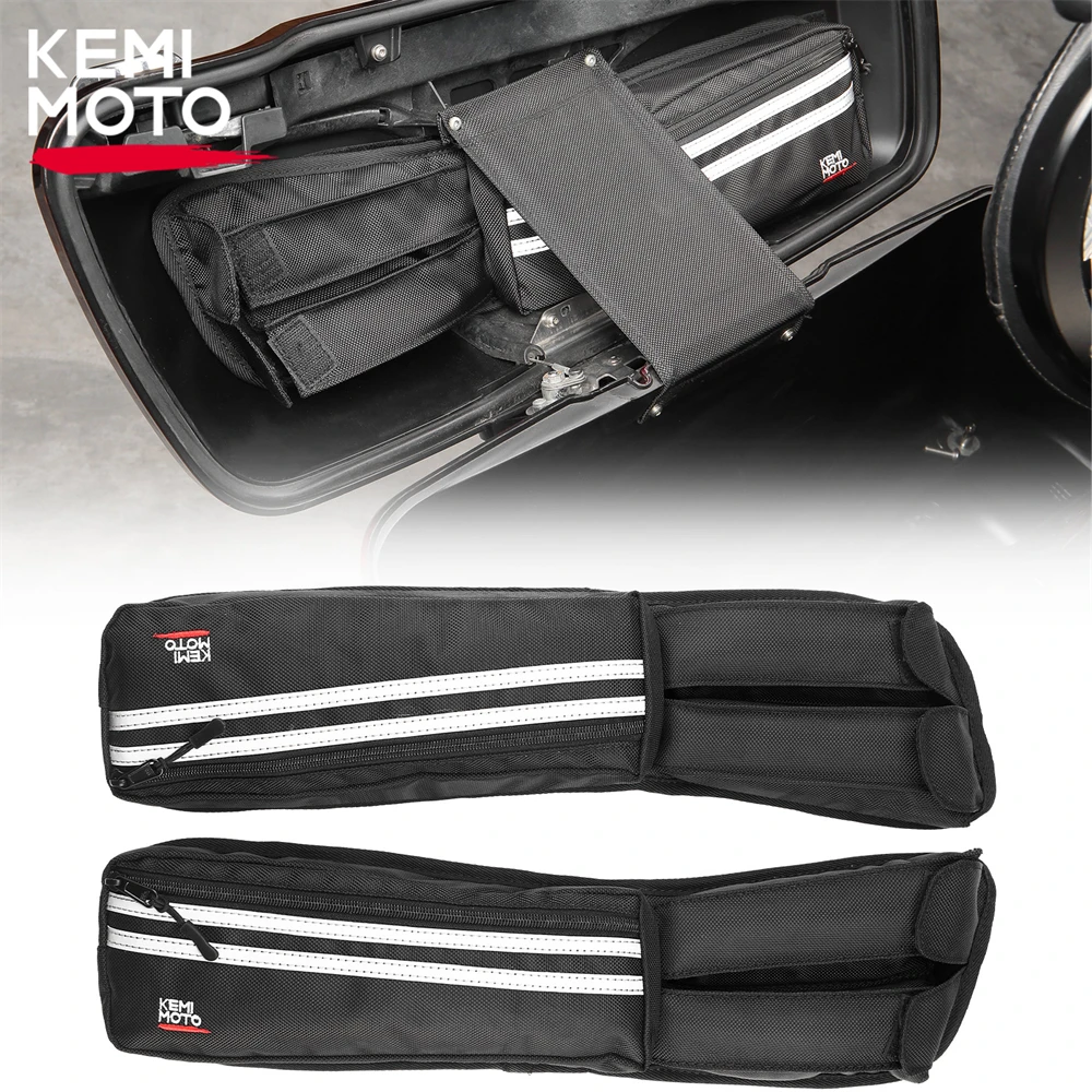 Motorcycle Saddlebag Lid Storage Bag Organizers 2 Pack for Touring Street Glide Road King Road Glide Electra Glide FLH 2014-2023