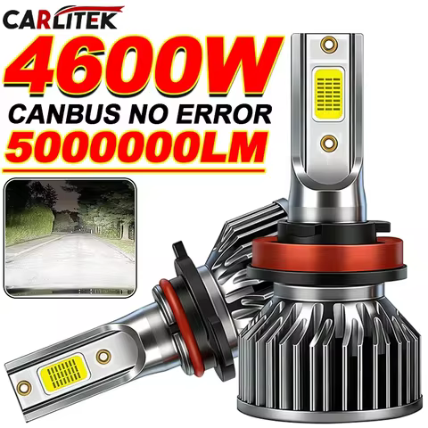 4600W H4 H7 H11 LED COB Chips LED Bulbs H1 H3 H8 9005 HB3 9006 HB4 Fog Lights H7 Turbo 6000K Headlight Car Lamp Mini Size CANbus