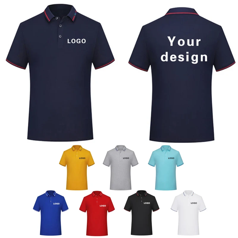 Summer High Quality Polo Shirt Print Logo Men Women Custom Picture Embroidery Design Breathable Company Staff Group Workwear Top