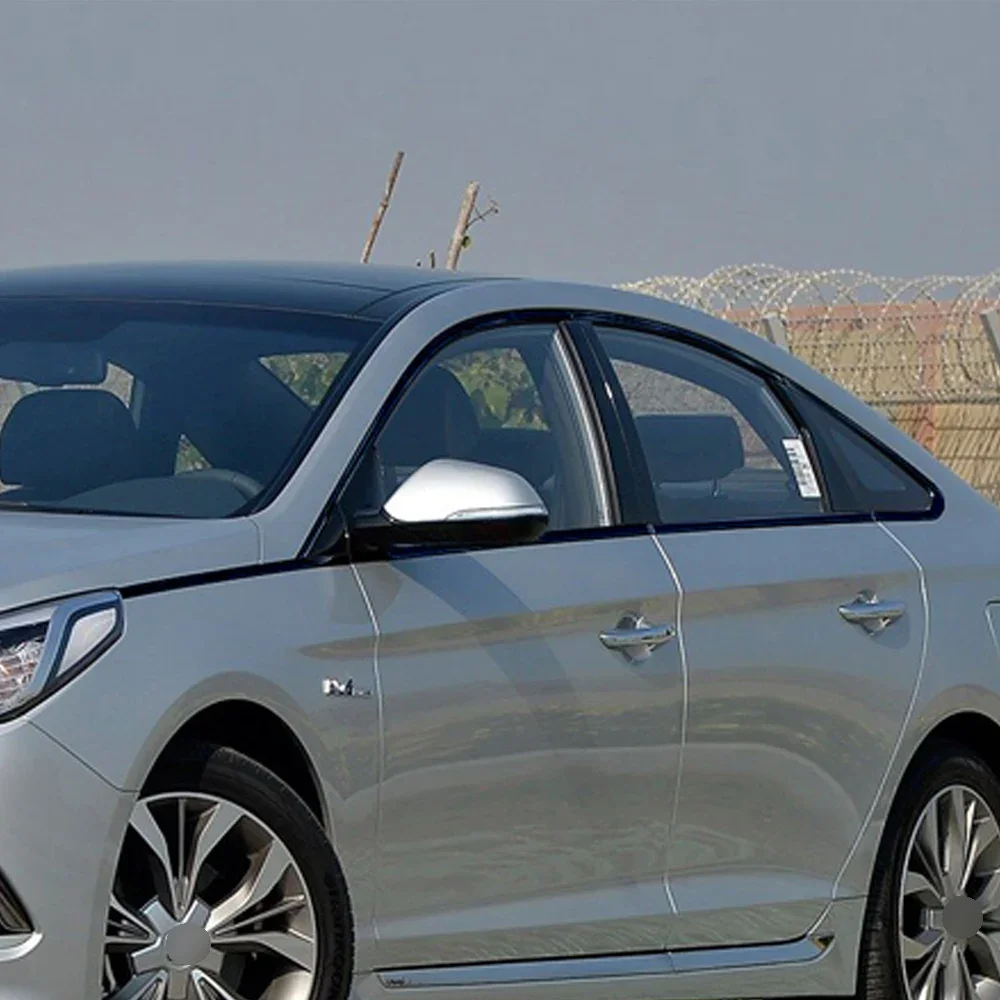 Glossy Black PVC Car Window Decorative Strip Sticker Hyundai Sonata 9 LF 2015-2019 Sedan Exterior Protection Accessory view 3