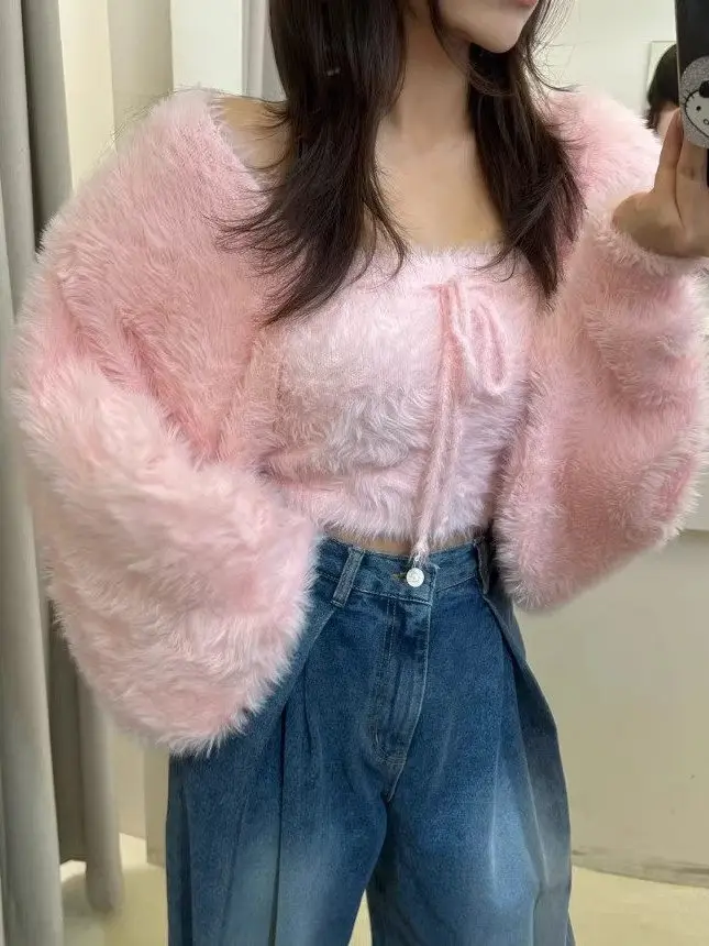 

Autumn New Sle Women's Thiened ort Knitted Sweater Set Soft Plu Slim Fit Design Two-Piece Set Comfortable Warm Top