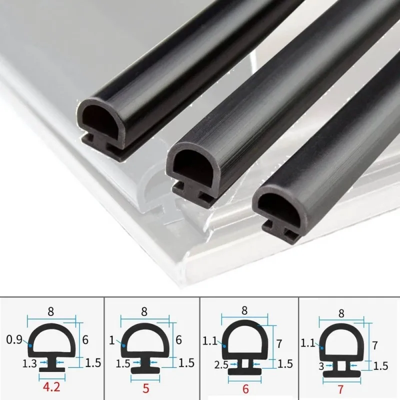 5/10M Bottom Width 5/6/7mm EPDM Sealing Strips Bridge Aluminum Door/Window Sealed Plastic E nergy S aving  And Doors