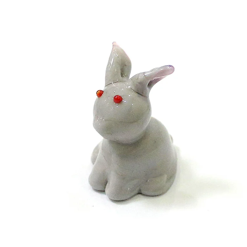 2 قطعة من تمثال أرنب زجاجي صغير بألوان متعددة ، زخارف أرنب لطيف في المنزل غرفة الأطفال ، حديقة الجنية ، إكسسوارات ديكور بونساي