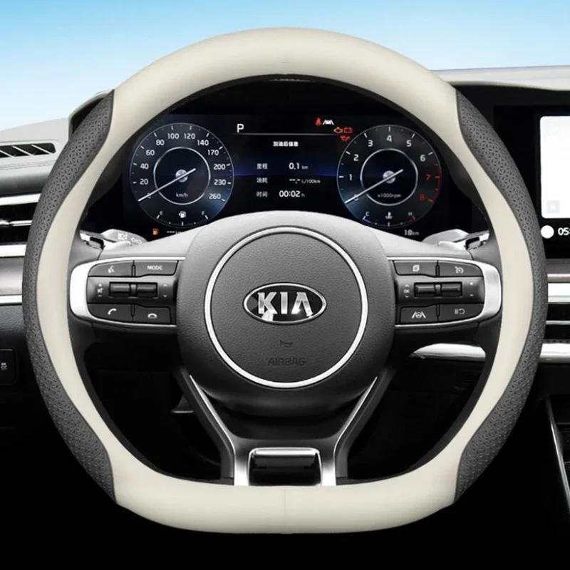 

Leather Car Steering Wheel Cover for XCeed GT-line Seltos X-Line 2024 2023 2022 Breathable Non-slip Car-styling Auto Accessories