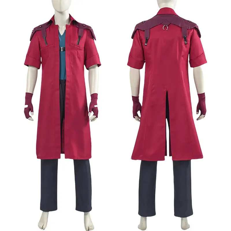 

aaa12 3Dante Косплей DMC 5 Парик Данте Униформа Костюмы Маскировка для мужчин Длинная ветровка Перчатки Одежда для ролевых игр Хэллоуин Карнавал