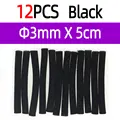 12 piezas de color negro de 3 mm
