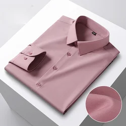 New in shirt Hight qulity mulberry silk ModaL long-sleeve shirts for men slim fit formal shirt soft business elegants clothes