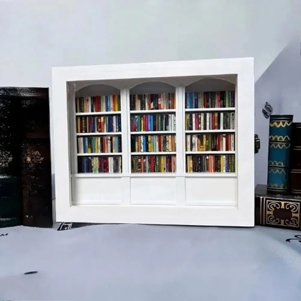 Miniature Library Decor Office Desk Book Organizer Miniature Library Toy for Anxiety Relief Home Office Decor Room Ornament