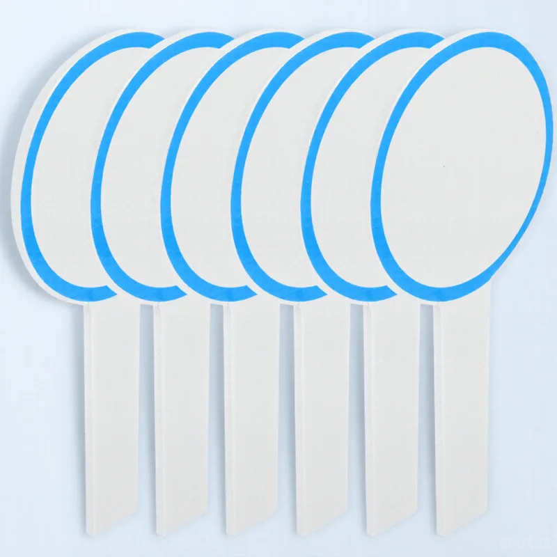 

6pcs Round Handheld Whiteboard Scoreboard For Voting Judges Dry Erase Paddle Boards Small Single Side Writing Surface Auction