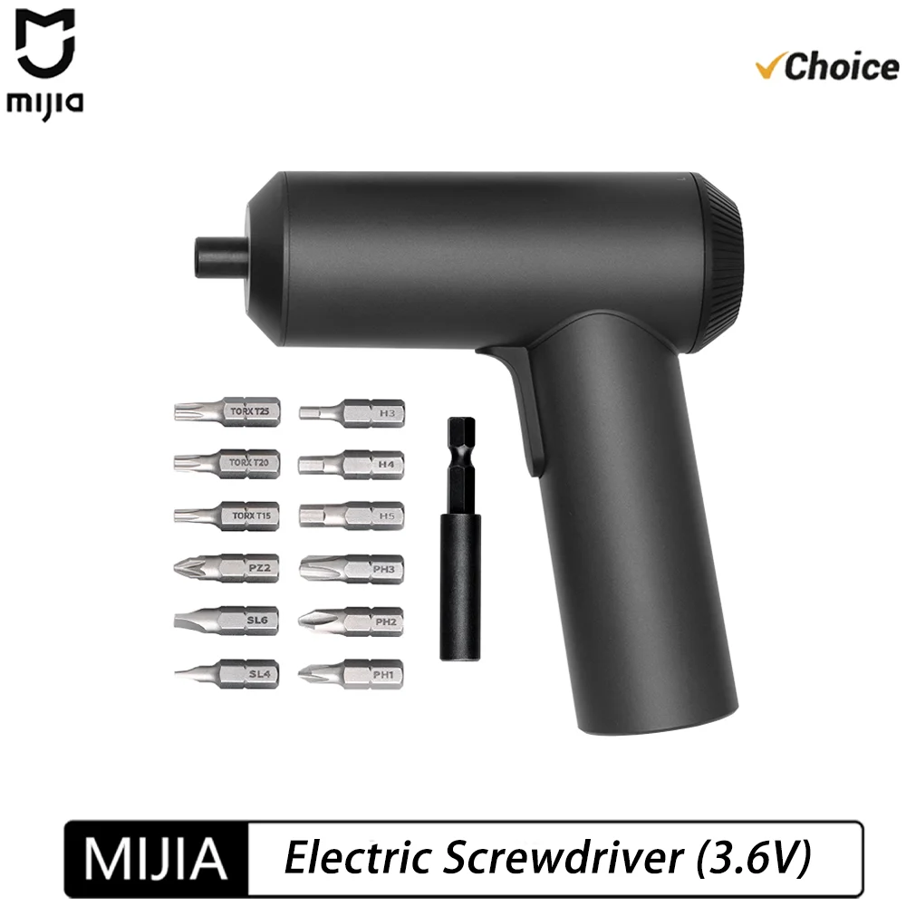 NEW MIJIA Electric Screwdriver 3.6V 2000mAh 5N.M Torque Electric Screwdriver Household With 12Pcs S2 Screw Bits Mi Home Tools