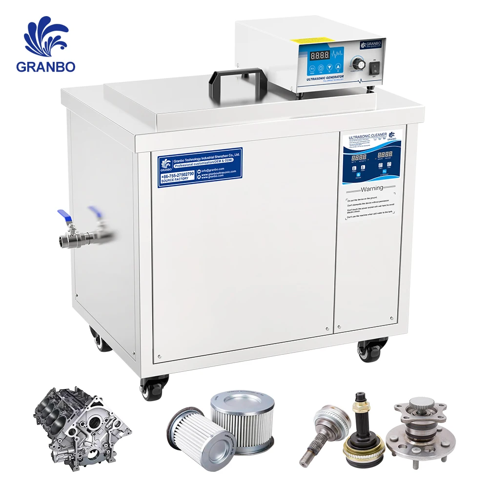 Granbosonic 45L 28KHz 40KHz 600W Industrial Ultrasonic Cleaning Machine Single Tank Auto Parts Oil Rust Removal