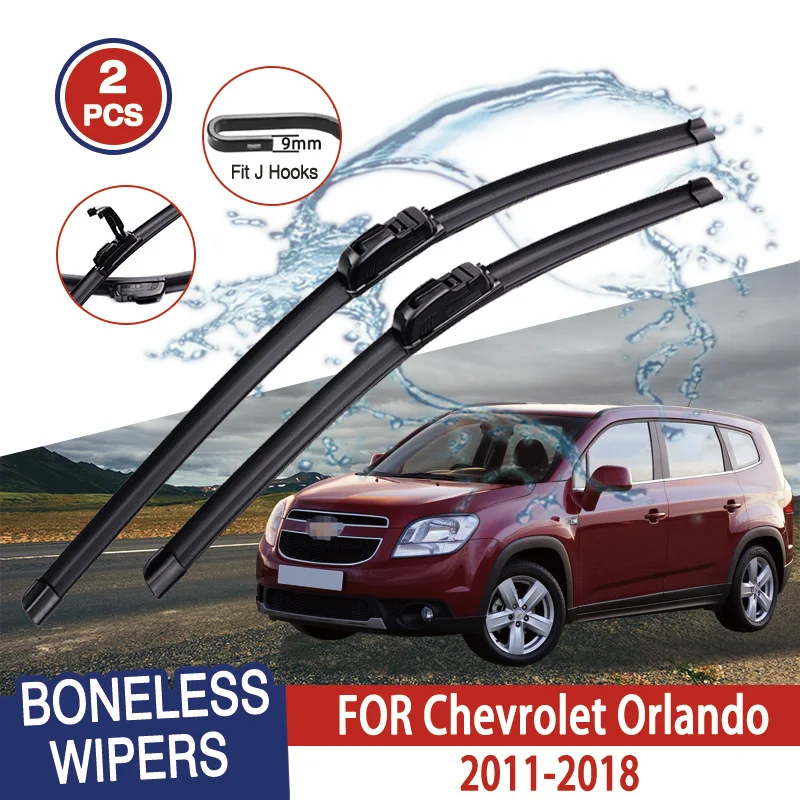 For Chevrolet Orlando 2011-2018 Car Windshield Wiper U-type Soft Rubber Frameless Bracketless Car Wipers 24\