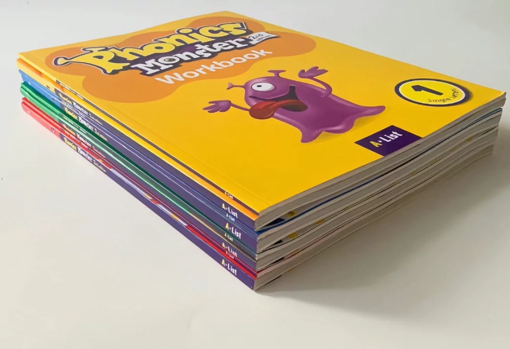 2 book Phonics Monster 2nd Edition (Student Book + Workbook) English Phonics Learning Materials for Kids - ESL Teaching Textbook