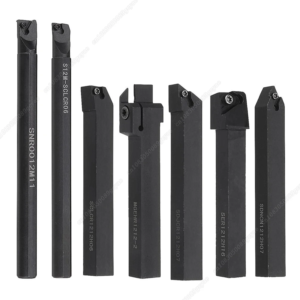 7Pcs 12mm Shank Metal Lathe Tools 45HRC Lathe Boring Bar Turning Tool Holder Set With Carbide Inserts Machining For Semi-finish