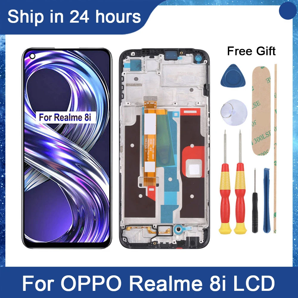 AiNiCole 6.6'' For OPPO Realme 8i LCD Display Touch Screen Digitizer Assembly RMX3151 oppo realme 8i LCD Screen Replacement