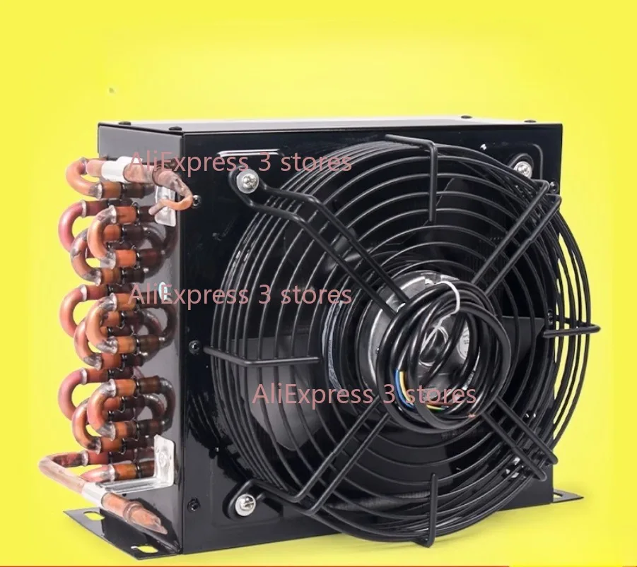 1 Stück Kondensator mit Lüfter für Keweili Gefrierschrank/Kühlschrank, Kupferrohr-Kondensator, luftgekühlter Aluminium-Lamellen-Quadrat-Radiator, Verdampfer