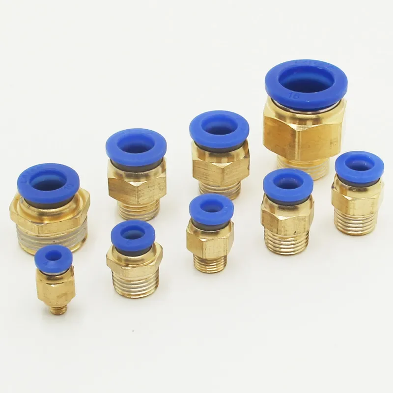 Brass/Stainless Steel Push-In Pneumatic Fitting, 1/8
