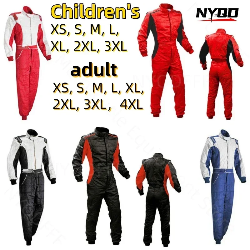 Four Seasons Car F1 Off Road Kart Kart One Piece Racing Suit Waterproof Adult and Children's Wear Resistant Fashion Racing Suit