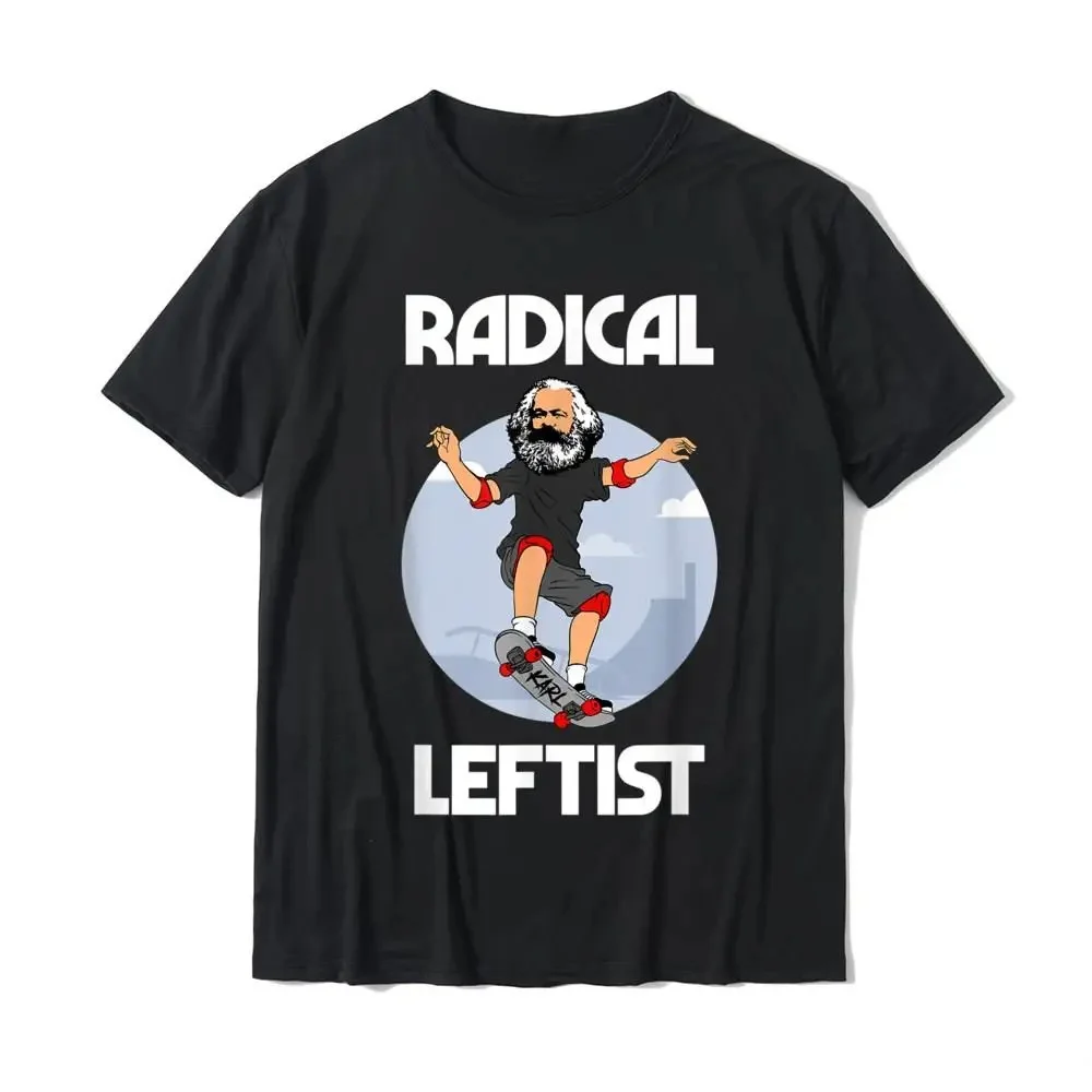 Karl Marx Skateboard Radical Left Fun Marxist Printed Men's T-shirt Cotton Loose Comfortable Men's Street Wear