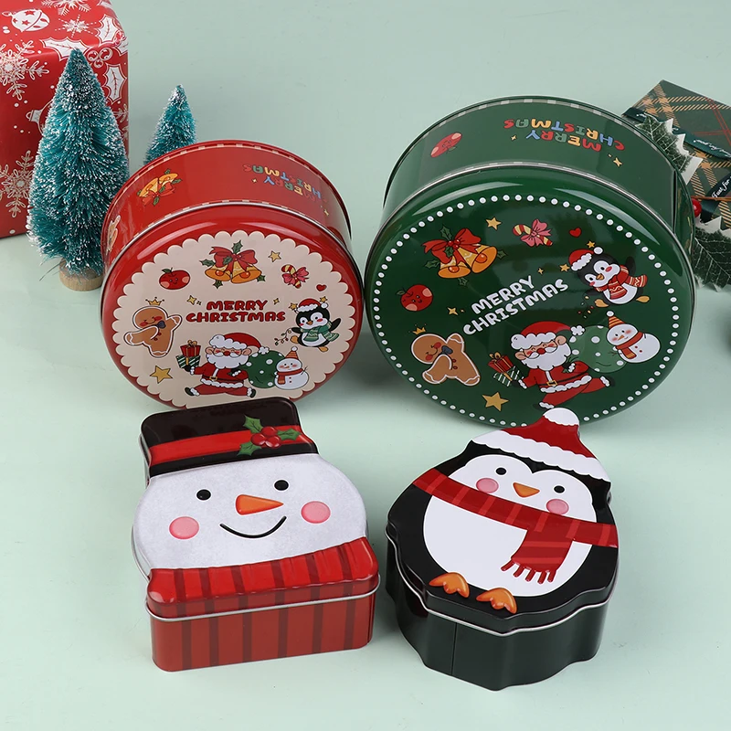 Frascos de folha de flandres de natal café chá tempero doces presentes caso de armazenamento de jóias recipiente de fabricação de velas caixa vazia decorações