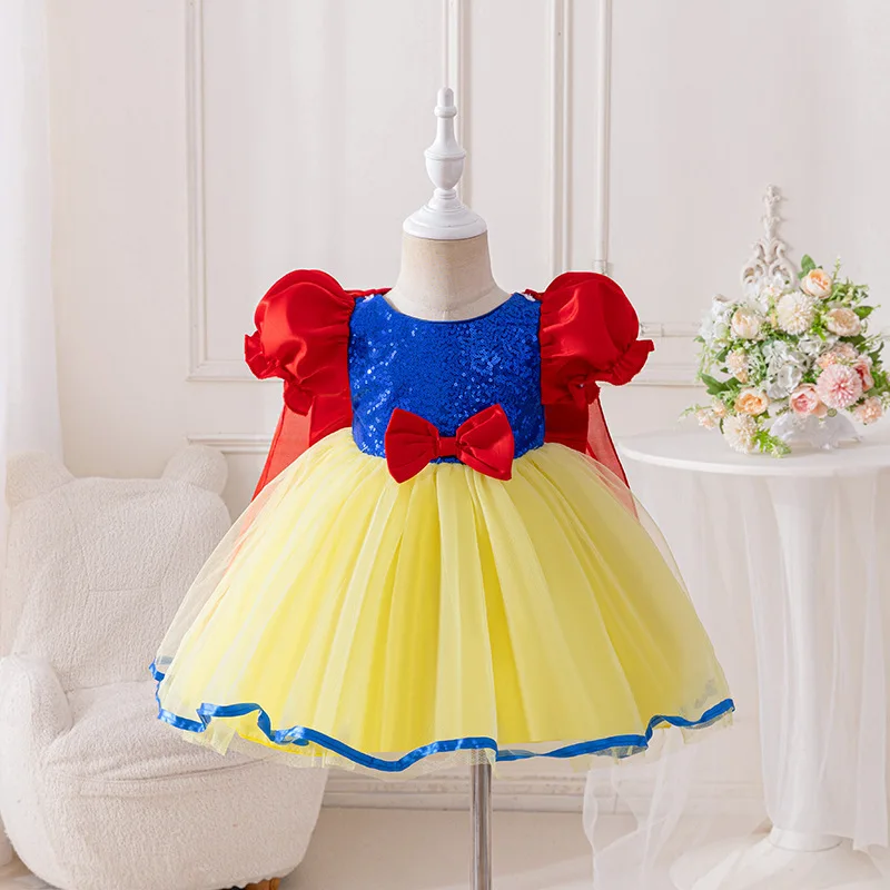 Girls' Princess Party Dress Infant Toddler Puff-Sleeve Formal Gown Assorted Styles Sizes 0-3T for Special Occasions